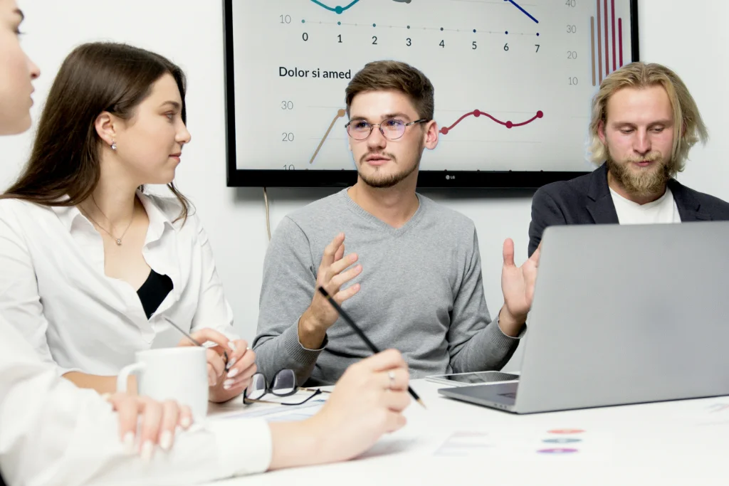 Reunião da equipe financeira